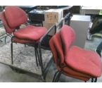 5 CHAISES TISSUS ROUGE