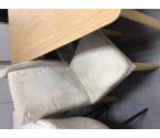 4 CHAISES MODERNE TISSU BEIGE