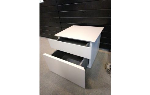 CHEVET GRIS 2 TIROIRS