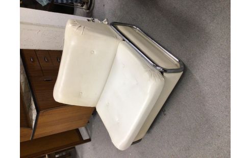 FAUTEUIL CONVERTIBLE LIT LOOK 70 BEIGE CHROME EN ETAT