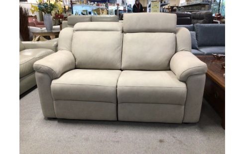 SALON 2 PLACES TISSU BEIGE TETIERE REGLABLE