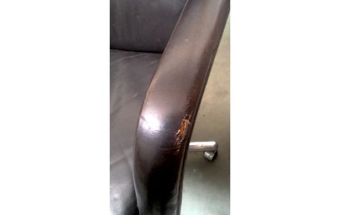 BUREAUSTOEL VINTAGE DESIGN BRUIN LEDER KLOBER