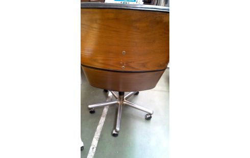 BUREAUSTOEL VINTAGE DESIGN BRUIN LEDER KLOBER