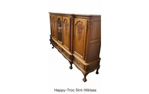 BONHEUR DU JOUR CHIPPENDALE HAUT CHENE 5 PORTES / 5 TIROIRS