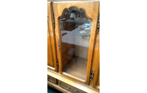 BONHEUR DU JOUR CHIPPENDALE HAUT CHENE 5 PORTES / 5 TIROIRS