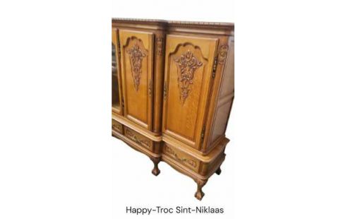 BONHEUR DU JOUR CHIPPENDALE HAUT CHENE 5 PORTES / 5 TIROIRS