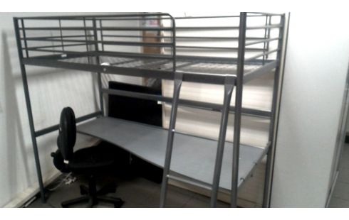 CAMA DOSEL IKEA MET, , ESCRITORIO GRIS METAL