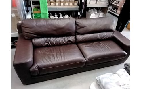 CANAPE 3 PLACES CUIR CHOCOLAT