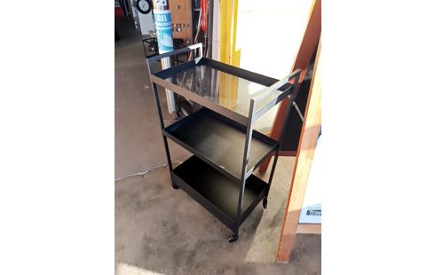 DESSERTE A ROULETTES MÉTAL NOIR