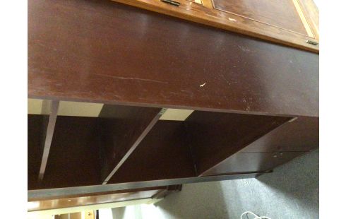 ETAGERE 2 PORTES COULEUR HETRE FONCE