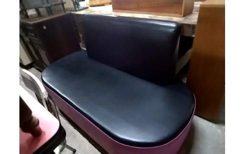 BANQUETTE SIMILI ROSE ET NOIR