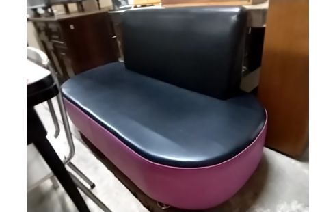 BANQUETTE SIMILI ROSE ET NOIR