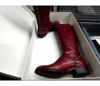 BOTTE F CUIR ROUGE 36 1/2