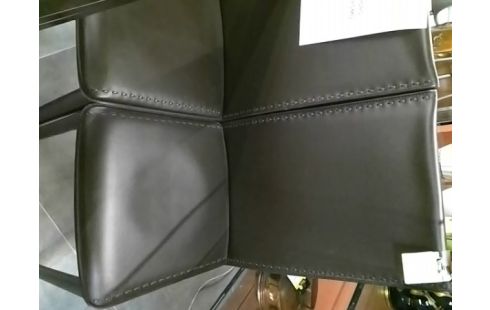 4 CHAISES CUIR MARRON AVEC COUTURES APPARENTES ROCHEBOBOIS