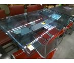 TABLE A MANGER EN VERRE RALLONGES INTEGREES