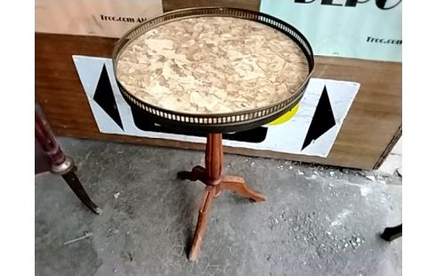 GUERIDON MARBRE LAITON