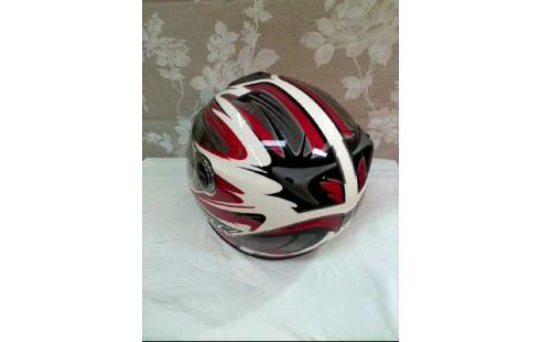 MOTORRADHELM <SHARK> ROT-WEISS-SCHWARZ