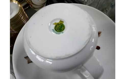SERVICE Porcelaine poisson avec saucière