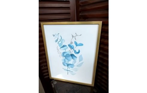 CADRE DORE IMPRESSION FLORALE