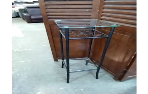 SELLETTE FER FORGE PLATEAU VERRE