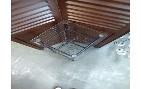 SELLETTE FER FORGE PLATEAU VERRE