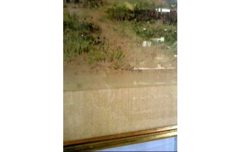 AQUARELL <P.F. PETERS> DORFLANDSCHAFT