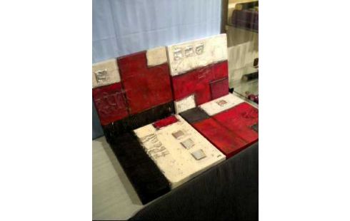 BILDER AUF LEINWAND <CAS> 4ER-SET ABSTRAKT