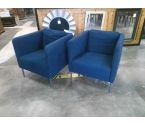 2 FAUTEUILS TISSU BLEU