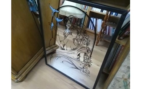 CADRE VERRE AVEC FEMME