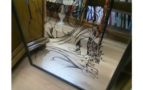 CADRE VERRE AVEC FEMME