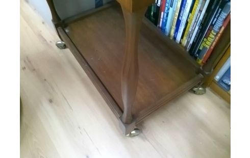 DESSERTE A ROULETTES BOIS 2 NIVEAUX (PLUSIEURS RAYURES)