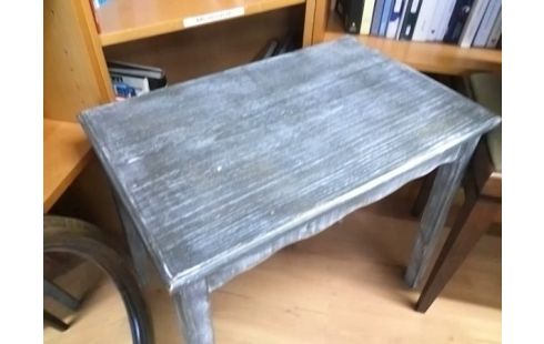 TABLE D'APPOINT BOIS PEINT EN GRIS
