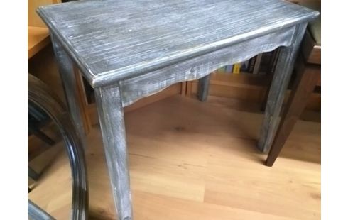 TABLE D'APPOINT BOIS PEINT EN GRIS