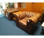 FAUTEUIL CHESTERFIELD MARRON LA PAIRE