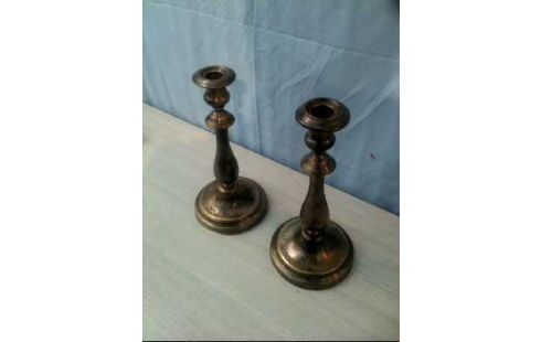 KERZENHALTER 2ER-SET MESSING VINTAGE