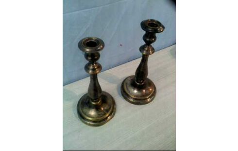 KERZENHALTER 2ER-SET MESSING VINTAGE