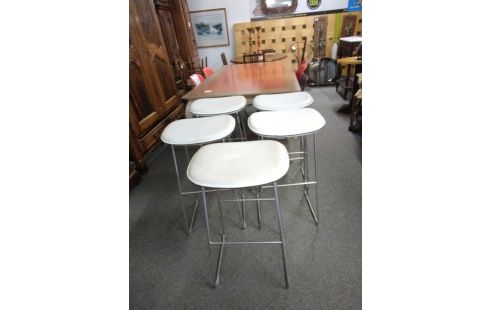 TABOURET DE BAR SKAI BLANC