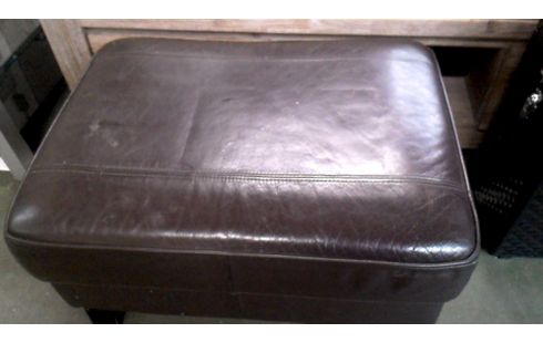 VOETBANKJE BRUIN LEDER