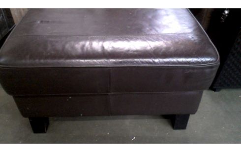 VOETBANKJE BRUIN LEDER