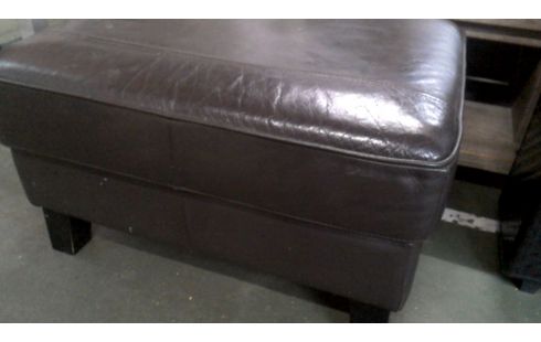 VOETBANKJE BRUIN LEDER