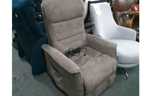 FAUTEUIL RELAX + LEVE FACILE TISSU MARRON