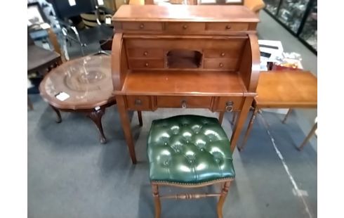 SECRETAIRE BUREAU CYLINDRE MERISIER