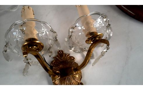 APPLIQUE MURALE DOUBLE LAITON