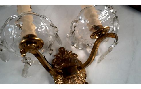 APPLIQUE MURALE DOUBLE LAITON