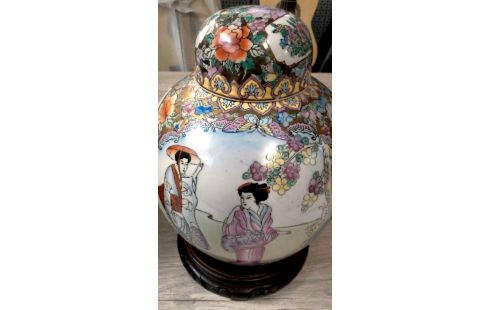 JARRÓN CON TAPA CHINO