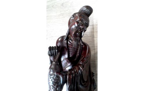 BEELD HOUT KLEIN VISSER CHINEES