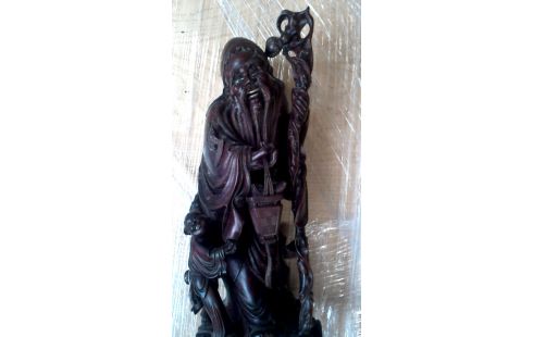 BEELD HOUT CHINEES MAN MET KIND