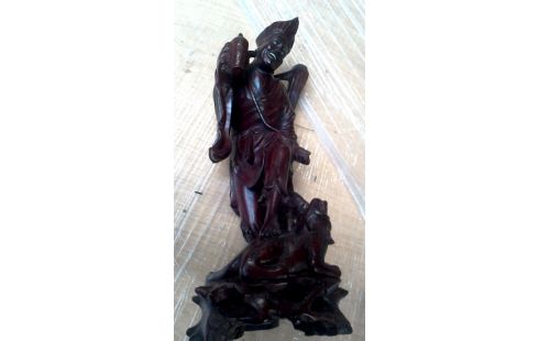 STATUE, , BOIS CHINOIS HOMME MET