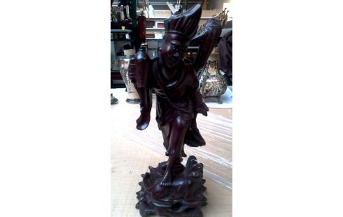 STATUE, , BOIS CHINOIS HOMME MET