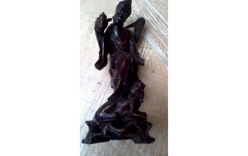 STATUE, , BOIS CHINOIS HOMME MET